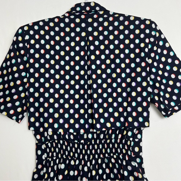 Vintage 80s S.L. Fashions Polka Dot Black Romper Playsuit Pockets Pin Up Size 6P - Picture 6 of 7